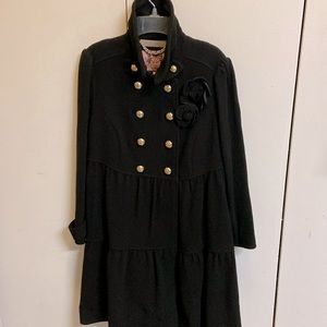 (LIKE NEW) Juicy Couture Vintage Peacoat Heavy Winter Coat Black Wool Women’s